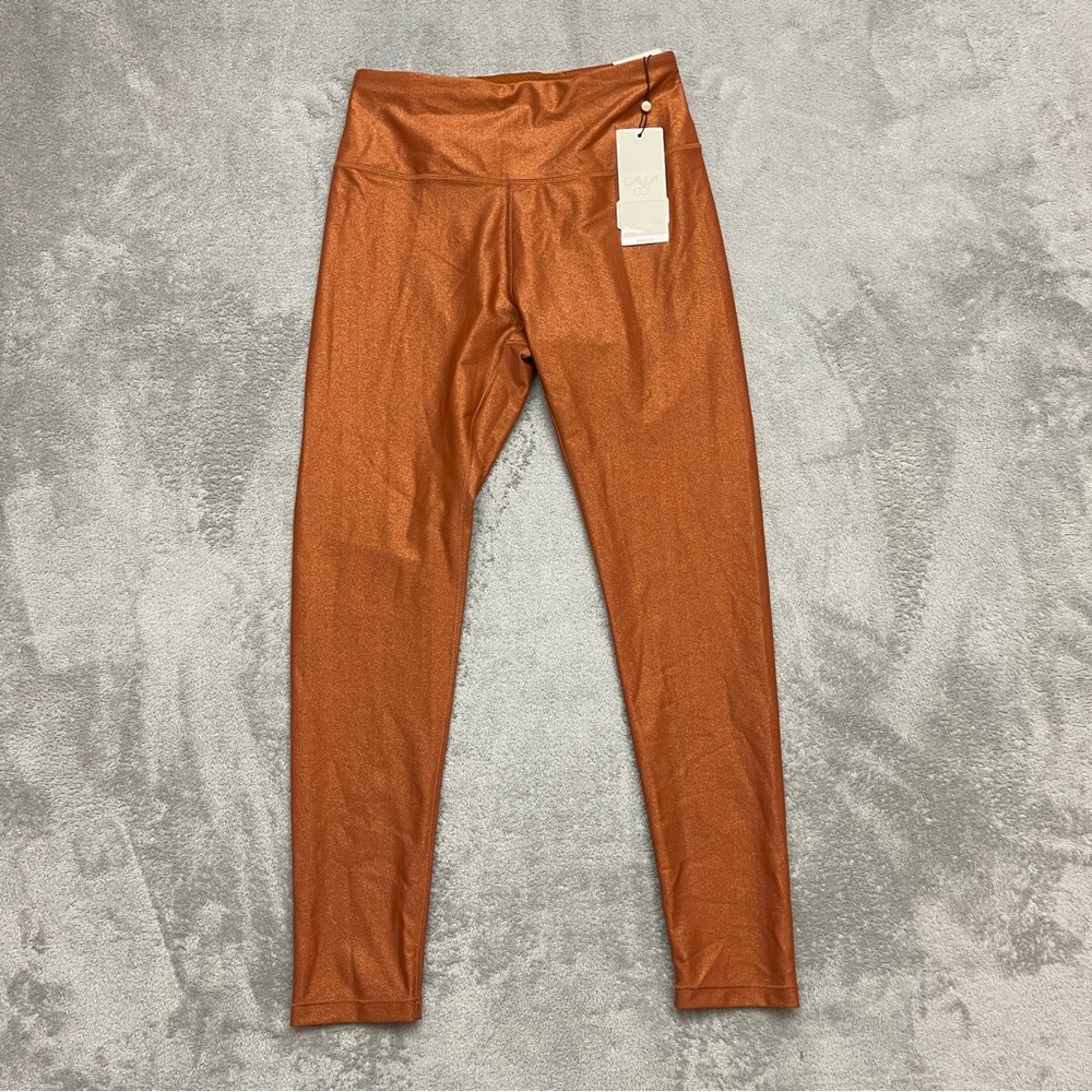 CALIA Dark Orange Metallic High Rise 7/8 Powermove Leggings Women's Small
